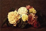 Henri Fantin-latour Canvas Paintings - Roses XV